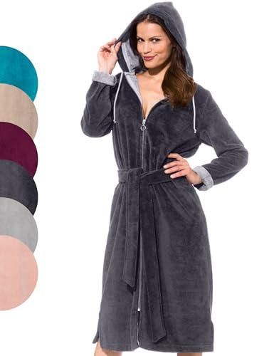 Morgenstern Peignoir de Bain Femme avec Fermeture Éclair Robe de
