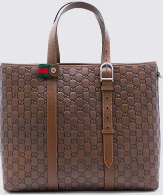 Gucci Brown Shopping Gg Emblem Big Tote