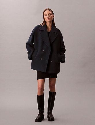 Calvin Klein Peacoat de mezcla de lana