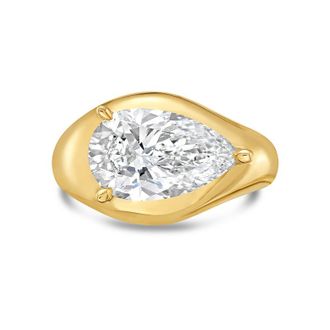 Diana M. Jewels 18KT YELLOW GOLD LAB GROWN PEAR SHAPE DIAMOND FASHION RING WEIGHING 15.00 CTS TW