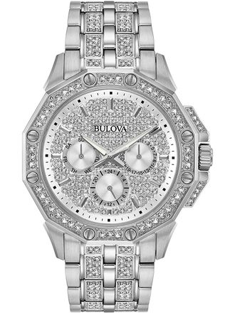 Bulova Crystal Mens Silver Watch 96C134 Stainless Steel (archived) - One Size