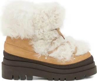 Yves Salomon shearling platform boots - women - Rubber/Lamb Shearling/Merino - 36 - White