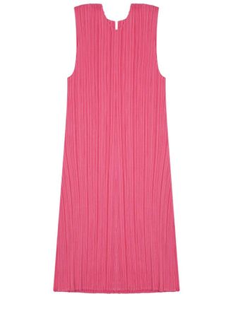 Pleats Please Issey Miyake Sleeveless Finely Pleated Notch Neck Blouse
