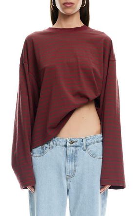Lioness Bloom Stripe Top in Chocolate Wine at Nordstrom, Size Medium