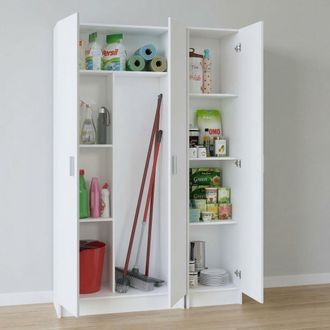 Dmora Armadio Multiuso Grande Soave, Modulabile, 6 Ripiani, 3 Ante, 110x180h Cm Bianco