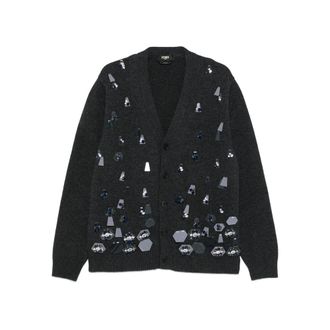Fendi Crystal-embellished Button-up Cardigan