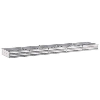 vidaXL Cama De Jard&iacute;n Elevada Plateado 400 X 80 X 24 Cm Galvanizado Vidaxl