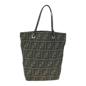 Fendi Pre-owned Tote Bags, female, Brown, Size: ONE SIZE Pre-owned Vintage Nylon Tote Bag