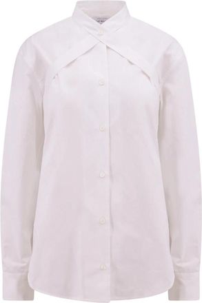 Off-white Gekruiste Bandjes Lange Mouwen Shirt - Dames - Overhemden - Wit - M - Katoen - Overhemden