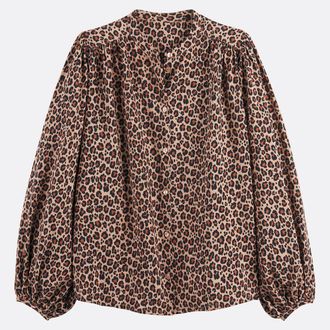 La Redoute Collections Mao kraag shirt, luipaardprint, Signature LISE