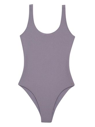 Anine Bing Jace textured swimsuit - Purple