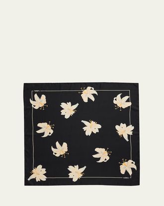 Valentino Garavani Apres LHiverlilium Silk Foulard Scarf