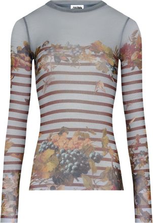 Jean Paul Gaultier Fitted Long-Sleeve Top With Floral
