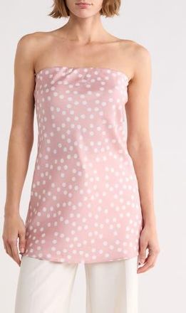 Renee C Polka Dot Strapless Tunic Top in Pink at Nordstrom Rack, Size X-Large