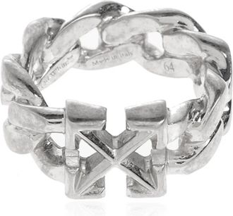 Off-white Messing ring - Heren - Ringen - Grijs - 60 MM - Leer - Accessoires