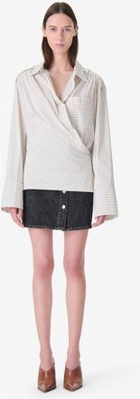 Iro Lace Poplin Shirt in Vanilla Stripes at Nordstrom, Size 40 Eu