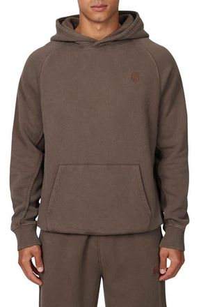 Good For Nothing Ribbed Emblem Pullover Hoodie in Brown at Nordstrom, Size Xx-Large Uk