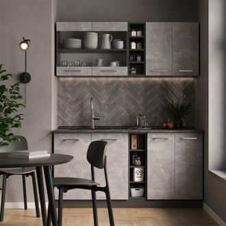 Vicco Cocina Vers&aacute;til R-line, Hormig&oacute;n/antracita, 160 Cm, Et Roble