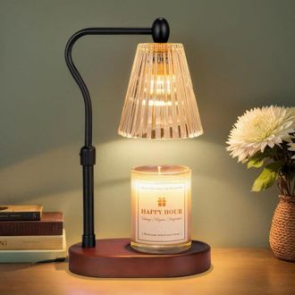 OEM Calentador De Velas Con Temporizador Y Regulador De Intensidad, Altura Ajustable, Incluye 2 Bombillas, Ideal Para Velas Arom&aacute;ticas De Vidrio, Para El 
