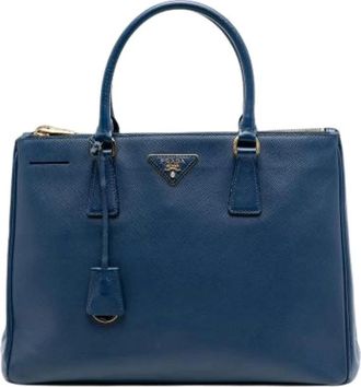 Prada Pre-owned Handbags, female, Blue, Size: ONE SIZE Pre-owned Galleria Satchel