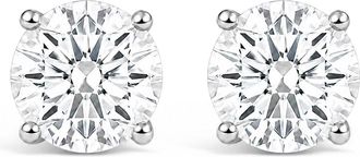 House of Brilliance IGI Certified 14K White Gold 1.00 Cttw Round Lab Grown Diamond Solitaire Stud Earrings