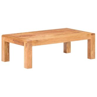 Berkfield Home Coffee Table 110x60x35 cm Solid Acacia Wood in Honey Finish in White | Size: 110 x 60 x 35 cm