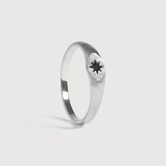 Monica Vinader Sterling Silver Guiding Star Signet Ring
