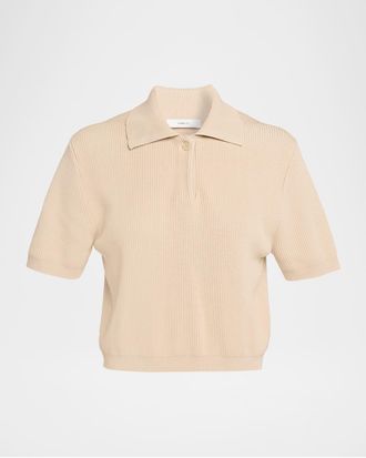 Vince Ribbed Polo Top