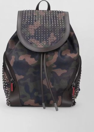 Christian Louboutin backpack adjustable straps camouflage studded detailing