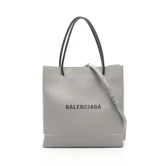 Balenciaga Black Gray Leather Handbag Tote Bag (Pre-Owned)