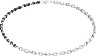Coeur de Lion Necklace Cubes Fusion Link Chain Black in Silver at Nordstrom