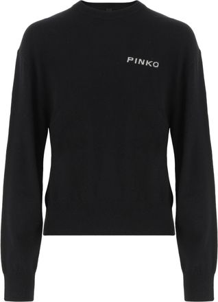 Pinko Wool Sweater with Contrasting Logo Detail