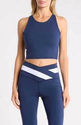 Yogalicious Lux LeBlanc High Neck Crop Tank in Naval Blue at Nordstrom Rack, Size X-Small
