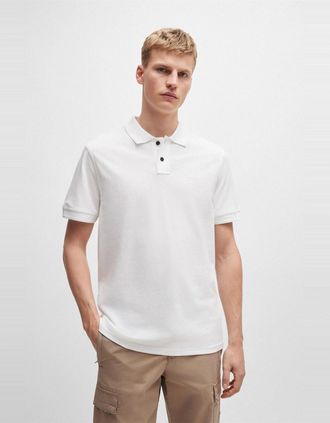 HUGO BOSS Mens Prime Cotton Polo Shirt - White - Size: 40
