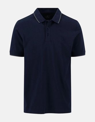 Fynch-Hatton Mens Contrast Tipped 2-Ply Cotton Polo Shirt Navy - Green - Size: 44