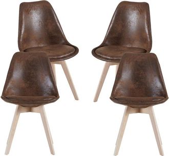 Regalos Miguel Packs Sillas Comedor - Pack 4 Sillas Synk Vintage - Marr&oacute;n