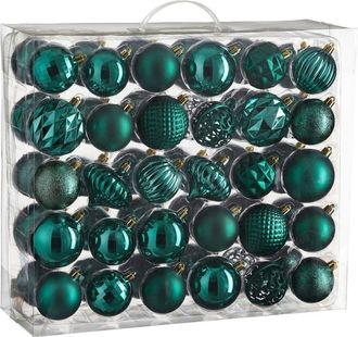 MiCa Decorations Bola de navidad unbreakable baubles verde oscuro h7xb7xl7cm