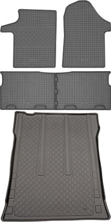 OEM Mercedes Vito W447 Tourer Van (5 Puertas) Desde 10/2014 Set - Alfombrillas De Goma Para Coche + Alfombrilla Para Maletero