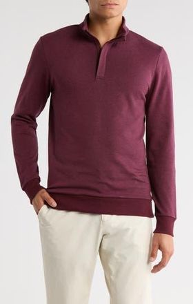 Travis Mathew Cloud Quarter Zip 2.0 Sweatshirt in Heather Dark Red at Nordstrom Rack, Size Xxx-Large
