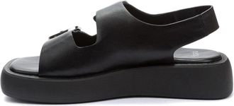Keddo Zwarte Open Platte Sandalen Vrouwen - Dames - Sandalen - Zwart - 36 EU - Schoenen