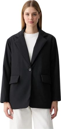 DKNY Blazer-stijl Pufferjack - Dames - Blazers - Zwart - S - Leer - Jassen