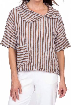 Habitat Crimped Crepe Stripe Pack It Pullover Top In Blue