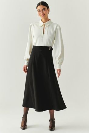 Exquise Sol Flared Midi Skirt in Black at Nordstrom, Size Xx-Large