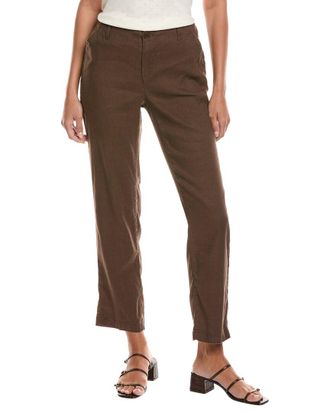 NYDJ Nydj Linen-Blend Coffee Bean Petite Marilyn Trouser Jean