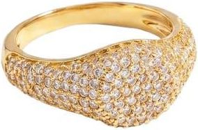 The M Jewelers NY The Mini Classic Iced Out Pinky Ring in Gold at Nordstrom, Size 3
