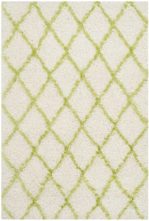 Safavieh Alfombra de polipropileno blanco/verde, 122 x 183 cm