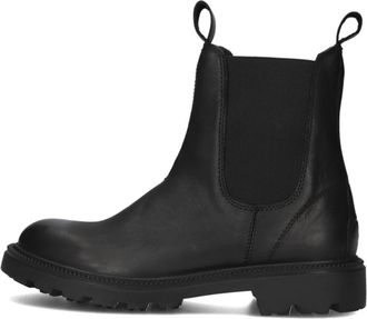 Inuovo Zwarte Chelsea Boots Stijlvol Comfortabel Model - Dames - Chelseaboots - Zwart - 38 EU - Leer - Schoenen