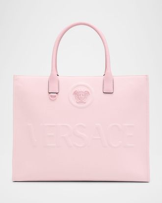 Versace Small Medusa Cotton Canvas Tote Bag