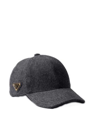Prada Loden baseball cap - women - Cotton/Virgin Wool - L - Grey