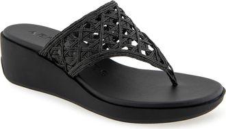 Aerosoles Ivie Wedge Sandal in Black Raffia at Nordstrom Rack, Size 7.5